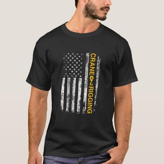 Crane Operator Rigger American Flag Geschenk T-Shirt (Vorderseite)