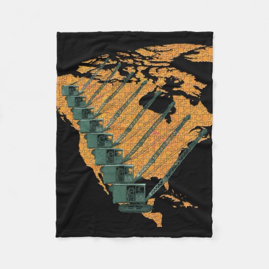 CRANE OPERATOR US MAP JIGSAW PUZZLE OPERATOR FLEECEDECKE (Vorderseite)