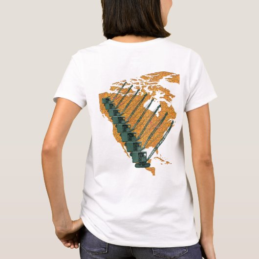 CRANE OPERATOR US MAP JIGSAW PUZZLE OPERATOR T-Shirt (Rückseite)