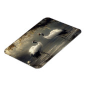 Crane Pair in einem Misty Marsh Flexible Magnet (Linke Seite)