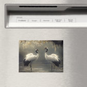 Crane Pair in einem Misty-Sumpf Magnet (In Situ (Geschirrspüler))