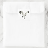 Crane Quadratischer Aufkleber (Tasche)