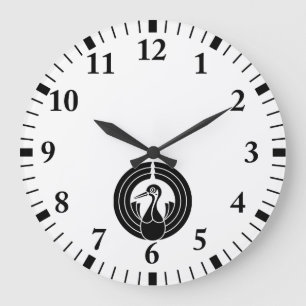 Crane-shaped noshi circle große wanduhr