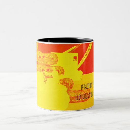 Crane Shovel OPERATION ENGINEER Art Bulldozer SUN Zweifarbige Tasse (Mittel)