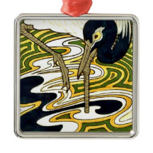 Crane Tile aus Kranich und Kolumbus aus dem 19. Ja