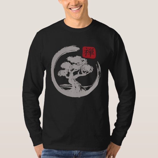 Crane Tree Zen Enso Circle T-Shirt (Vorderseite)