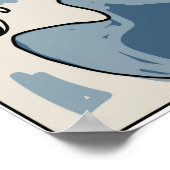 Crane und japanische Wave Illustration Traditionel Poster (Ecke)