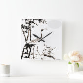 Crane Wall Clock Quadratische Wanduhr (Zuhause)