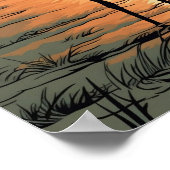 Crane Wall Poster, Art Illustration Poster (Ecke)