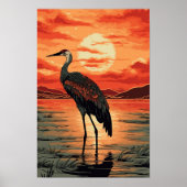 Crane Wall Poster, Art Illustration Poster (Vorne)