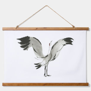 Crane Wandteppich Mit Holzrahmen