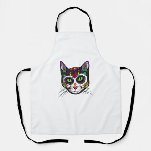 Craneo De Gato Halloween Niedlich Sugar Skull Dia Schürze