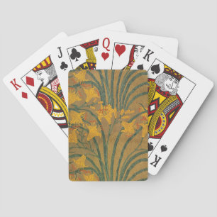 Cranes Art Nouveau Lilies Spielkarten