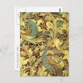 Cranes Art Nouveau Peacock Garden Postkarte (Vorne/Hinten)