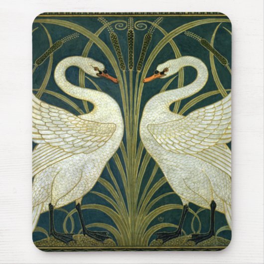 Cranes Art Nouveau Swans Mousepad (Vorne)