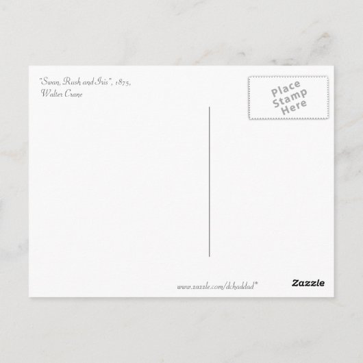 Cranes Art Nouveau Swans Postkarte (Rückseite)