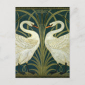 Cranes Art Nouveau Swans Postkarte (Vorderseite)