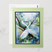 Cranes Kissing Postkarte (Vorne/Hinten)