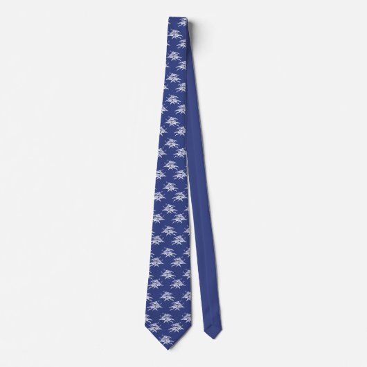 Cranes Pattern Blue Krawatte (Vorderseite)