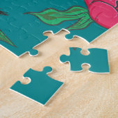 Cranes Peonies: Vintage Blumengrafiken Puzzle (Seite)