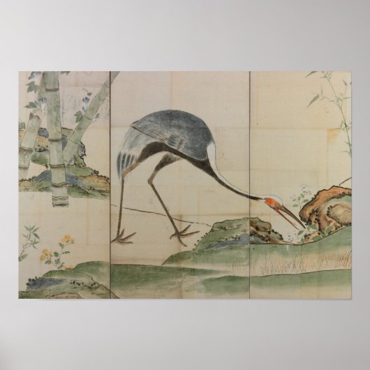 Cranes, Pines, and Bamboo Poster (Vorne)