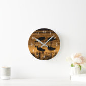 Cranes Silhouette vom Sonnenuntergang Runde Wanduhr (Zuhause)