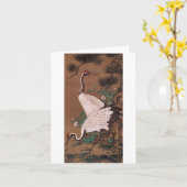Cranes, Watanabe Shuseki, japanische Kunst Karte (Gelbe Blume)