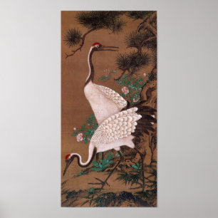 Cranes, Watanabe Shuseki, japanische Kunst Poster