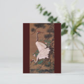 Cranes, Watanabe Shuseki, japanische Kunst Postkarte (Stehend Vorderseite)