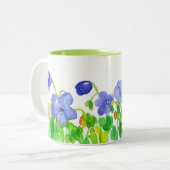Cranesbill Lila Wildblumen Zweifarbige Tasse (Vorderseite Links)