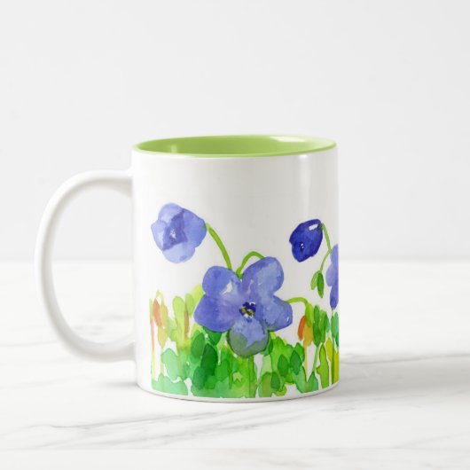 Cranesbill Lila Wildblumen Zweifarbige Tasse (Links)