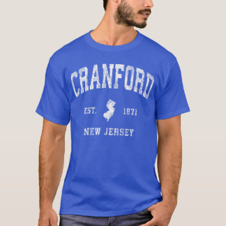 Cranford New Jersey NJ Vintage Sportartikel-Design T-Shirt