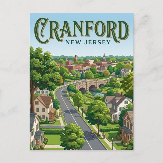 Cranford New Jersey Postkarte (Vorderseite)