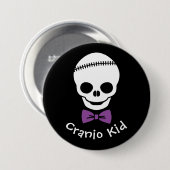 Cranio Kid Boy Skull mit Lila Bowtie Button (Vorne & Hinten)