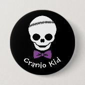 Cranio Kid Boy Skull mit Lila Bowtie Button (Vorderseite)
