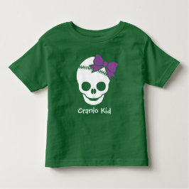 Cranio Kid Girl Skull mit Lila Bow Kleinkind T-shirt
