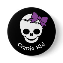 Cranio Kid Girl Skull mit Lila Bowtie