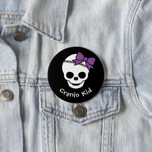 Cranio Kid Girl Skull mit Lila Bowtie Button (Beispiel)