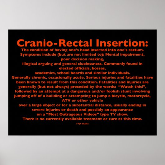 Cranio-Rectal Insertionspopster Poster (Vorne)