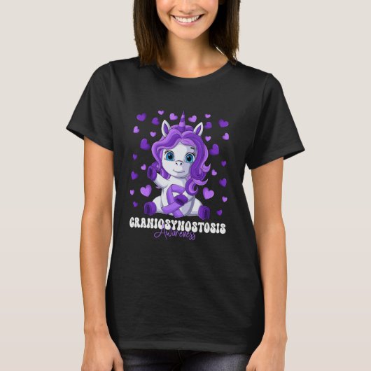 Craniosynostosis Awareness Montag Lila Band Uni T-Shirt (Vorderseite)
