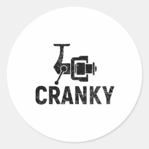 Crankit Angelköder - Verrückte Lustige Geschenkide Runder Aufkleber