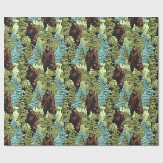 Cranky Bigfoot Deep in den Wäldern Geschenkpapier (Flach)