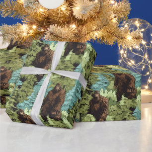 Cranky Bigfoot tief im Wald Geschenkpapier