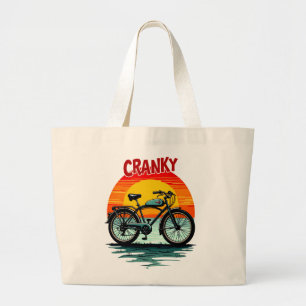Cranky Biker T-Shirt: Vintag Sunset und agless Bik Jumbo Stoffbeutel