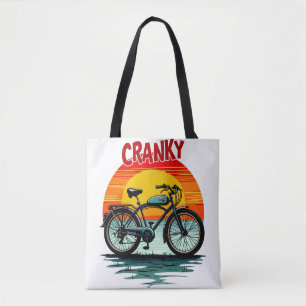 Cranky Biker T-Shirt: Vintag Sunset und agless Bik Tasche