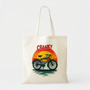 Cranky Biker T-Shirt: Vintag Sunset und agless Bik Tragetasche
