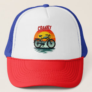 Cranky Biker T-Shirt: Vintag Sunset und agless Bik Truckerkappe