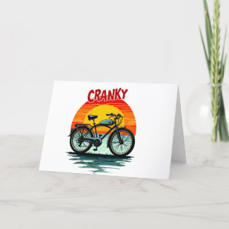 Cranky Biker Tee: Vintage-Sonnenuntergang und zeit Dankeskarte