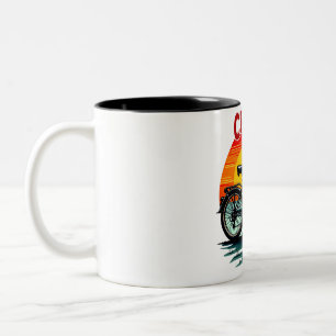 Cranky Biker Tee: Vintage-Sonnenuntergang und zeit Zweifarbige Tasse