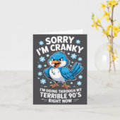Cranky Bird Terrible 90s Funny Quote Design Karte (Gelbe Blume)